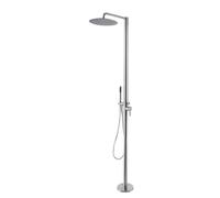 XJTNLB Douche Piscine Hors Sol Brossé avec Effet Pluie Douche de Jardin Eau Chaude Eau Froide en Acier Inoxydable