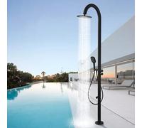 XJTNLB Douche Piscine Hors Sol Noir Douche de Jardin Exterieur Pommeau en Acier Inoxydable