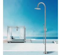 XJTNLB Douche Piscine INOX Brossé avec Effet Pluie Douche de Jardin Au Sol Eau Chaude Eau Froide