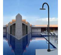 XJTNLB Douche Piscine INOX Noir avec Effet Pluie Douche de Jardin Au Sol Eau Chaude Eau Froide