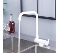 XJTNLB Mitigeur Cuisine Rabattable Blanc Sous Fenetre Robinet D'évier de Cuisine Rabattable Mitigeur évier Une Seule Poignée Mitigeur Monocommande-Un