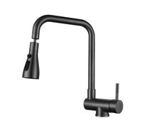 XJTNLB Mitigeur Cuisine Rabattable Sous Fenetre Noir Robinet D'Évier Fenêtre Avant Mitigeur Cuisine en L Pivotant à 360° Robinet D'Eau Chaude et Froide en Acier Inox 304