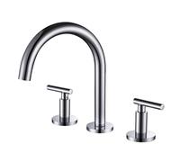 XJTNLB Mitigeur Lavabo 3 Trous Robinet Salle de Bain Chrome Moderne à Double Poignée Robinet Lave Main Eau Chaude et Froide