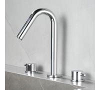 XJTNLB Robinet 3 Trous Lavabo Salle de Bain Chromé Robinet Rotatif Universel à 360 Degrés Mitigeur Salle de Bain Moderne