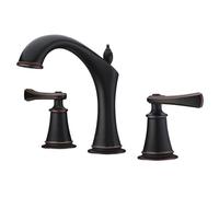 XJTNLB Robinet 3 Trous Lavabo Salle de Bain Mitigeur Retro Rétro Noir Double Poignée Contrôle Robinet Lave Main Eau Chaude et Froide