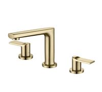 XJTNLB Robinet 3 Trous Lavabo Salle de Bain Or Brossé Mitigeur Salle de Bain Moderne 360° Rotatif Robinet Lave Main Eau Chaude et Froide