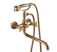 XJTNLB Robinet Baignoire Vintage Mitigeur Bain Douche Mural Retro Entraxe 150MMRobinet Antique Bec Pivotant-C