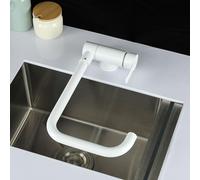 XJTNLB Robinet Cuisine Rabattable Blanc Mitigeur Evier Cuisine Sous Fenetre Robinetterie Cuisine Pliable Robinet D'évier Pliable à Levier Unique-Un