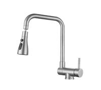 XJTNLB Robinet Cuisine Rabattable Brossé Sous Fenetre Mitigeur Cuisine en L Robinet évier de Cuisine Get, Mitigeur Monocommande 2 Jets Robinet Pliant Cuisine-Trois Modes