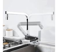 XJTNLB Robinet Cuisine Rabattable Chrome Mitigeur Evier Cuisine Sous Fenetre Robinet D'évier Pliable à Levier Unique 180° Sous Fenêtre Robinetterie de Cuisine-Un
