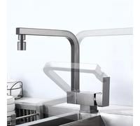 XJTNLB Robinet Cuisine Rabattable Gris Pistolet Mitigeur Evier Cuisine Sous Fenetre Robinet D'évier Pliable à Levier Unique 180° Sous Fenêtre Robinetterie de Cuisine-Un