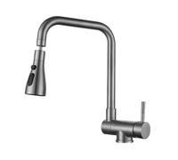 XJTNLB Robinet Cuisine Rabattable Gris Pistolet Sous Fenetre Mitigeur Cuisine en L Robinet évier de Cuisine Get, Mitigeur Monocommande 2 Jets Robinet Pliant Cuisine-Trois Modes