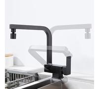 XJTNLB Robinet Cuisine Rabattable Noir Mitigeur Evier Cuisine Sous Fenetre Robinet D'évier Pliable à Levier Unique 180° Sous Fenêtre Robinetterie de Cuisine-Un