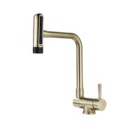 XJTNLB Robinet Cuisine Rabattable Or Brossé Robinetterie de Cuisine Fenetre 3 Modes Robinet D'Évier Pliable à Levier Unique Mitigeur Evier Sous Fenetre