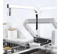 XJTNLB Robinet Cuisine Rabattable Sous Fenetre Chrome Mitigeur Evier Cuisine Sous Fenetre Mitigeur Monocommande Evier Rotation Robinet D'Évier Pliable à Levier Unique-Double Mode