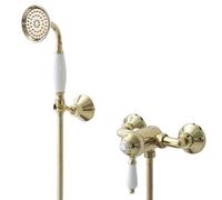 XJTNLB Robinet Douche Mural Or Mitigeur Monocommande Baignoire Mitigeur Bain Douche Mural Retro Entraxe 150Mm
