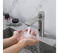 XJTNLB Robinet Infrarouge Lave Main Mitigeur Lavabo Automatique Robinet de Détection ir Monotrou Mousseur,Brossé