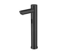 XJTNLB Robinet Infrarouge Lave Main Robinet Lavabo Automatique Pile Mitigeur Lavabo Salle de Bain en Acier Inoxydable,Noir,Haut