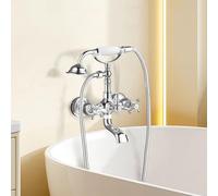 XJTNLB Robinet Mural Baignoire Retro Mitigeur Bain Douche Mural Retro Chromé Entraxe 150MMRobinet Salle Bain Baignoire avec Bec Rabattable