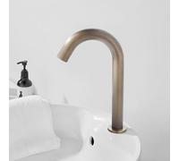 XJTNLB Robinet sans Contact Col de Cygne Robinet Infrarouge Lave Main Mitigeur Salle de Bain Antique Température de L'Eau Froide et Chaude Non Réglable,Style Bas