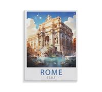 XJUfW Peinture par numéros Kits sur toile Animaux Huile Peinture à la Main avec Pinceaux Kits Rome Italie,Adultes Artisanat pour la Maison30x40cm(AA-1212