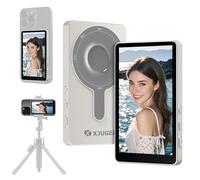 XJUGEZ Écran de Moniteur Selfie,1800mAh Magnétique Retour Camera Compatible avec iPhone et Android Vlog TikTok LiveStream,1080P Bluetooth Camera Vlog Enregistrement sans Fil,Kits Photo et Vidéo-Blanc