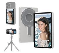 XJUGEZ Écran de Moniteur Selfie,1800mAh Magnétique Retour Camera Compatible avec iPhone et Android Vlog TikTok LiveStream,1080P Bluetooth Camera Vlog Enregistrement sans Fil,Kits Photo et Vidéo-Blanc