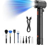 XJUGEZ Souffleur Air Comprimé, 180000 TR/Min Souffleur Dépoussiéreur Électrique Vitesse du Vent de Niveau 4（21000mAh）avec Écran LCD & Lampe de Poche Peut inverser la chargepour Camping Éxtérieur-Noir
