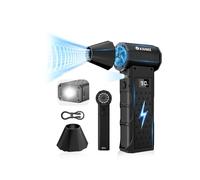 XJUGEZ Souffleur Air Comprimé avec Écran,Dépoussiéreur Electrique 130 000 tr/min avec Éclairage Auxiliaire LED et Lampe de Poche 3 Modes,Design Star,4 Vitesses pour Clavier,Voiture, Feuilles,Barbecue