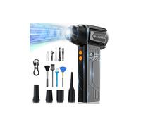 XJUGEZ Souffleur Air Comprimé avec Lampe de Poche,180000 tr/min, Souffleur Électrique 4 -Vitesses avec Affichage avec Buses Multi-Usages pour Clavier, Extérieur,Car, Maison,Air Comprimé Nettoyage PC