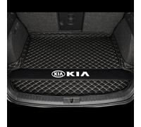 XJYBF Tapis de Coffre de Voiture pour KIA Sportage 2022-2024, Doublure de Coffre en Cuir Protection Tapis Imperméable AntidéRapant Accessoires Intérieur de Voiture,Black Beige