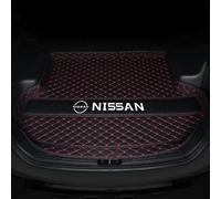 XJYBF Tapis de Coffre de Voiture pour Nissan GT-R R35 December 2007-2024, Doublure de Coffre en Cuir Protection Tapis Imperméable AntidéRapant Accessoires Intérieur de Voiture, Black Red