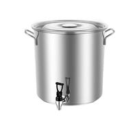XJZHJXB Marmite avec Couvercle Pot à Soupe avec Robinet Acier Inoxydable Seau à vin 10-90L Bidon de Lait (Color : Silver, Size : 25 * 25cm(10L))