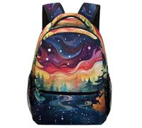 XKASKDFKE Sac À Dos Arbre de Noël Colorful Cartable Conifère Sacs D'école De Voyage Scolaire Pour Garçons Et Filles One Size