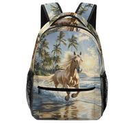 XKASKDFKE Sac A Dos Cheval artistique Cartables Enfants Animal Sacs D'école De Voyage Scolaire Décontracté Léger One Size