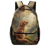 XKASKDFKE Sac À Dos Chien Golden Retriever Cartables Enfants Animal Sac D'école Ecole Scolaire Pour Garcon Filles One Size