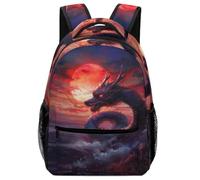 XKASKDFKE Sac À Dos Dragon chinois Cartable Enfant Fantasy Animals Sac D'ecole De Voyage Scolaire Pour Adolescents One Size