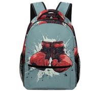 XKASKDFKE Sac À Dos Gants de boxe Cartable Images créatives Sac D'école Ecole Scolaire Pour Garçons Filles Adolescents One Size