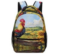 XKASKDFKE Sac À Dos Garçons Coq cool Pour Enfant Cartable Animal Sacs D'école De Voyage Livre Scolaire Maternelle Primaire Fille Garçons One Size