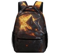 XKASKDFKE Sac À Dos Loup enflammé Pour Enfant Cartable Animaux Sac D'école Ecole De Livre Décontracté Voyage Léger One Size