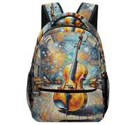 XKASKDFKE Sac A Dos Pour Garçon Art floral violoncelle Cartable Enfant Musique Sac D'ecole Ecole Scolaire Pour Garçons Filles Adolescents One Size