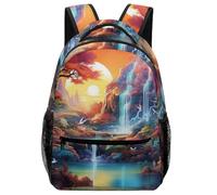 XKASKDFKE Sac À Dos Pour Garçon Belle cascade Cartable Beaux paysages Sacs D'école De Voyage Livre Pour École Excursion Camping One Size