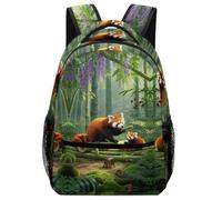 XKASKDFKE Sac A Dos Pour Garçon Panda roux mignon Pour Enfant Cartable Animal Sac D'école Ecole Scolaire Décontracté Voyage Léger One Size