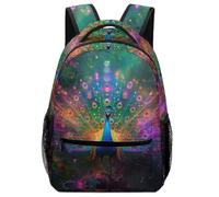 XKASKDFKE Sacs À Dos Beau paon Cartables Enfants Animaux Sac D'école De Voyage Livre Pour Enfants, Garçons Filles Adolescents One Size