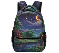 XKASKDFKE Sacs À Dos Vue nocturne Cartables Enfants Beaux paysages Sacs D'école De Voyage Livre Pour Garcon Filles One Size