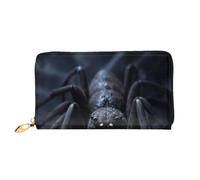 XKBFKLKMC 3D Black Spider Portefeuille long pour femme - Grande capacité en cuir PU avec fermeture éclair, porte-cartes et pièces de crédit pour tous les jours, voyages, travail, affaires, 3D, Taille