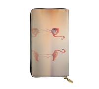 XKBFKLKMC Flamingo Long portefeuille pour femme - Grande capacité en cuir synthétique avec fermeture éclair, porte-cartes et pièces de crédit pour tous les jours, voyages, travail, affaires, 3D