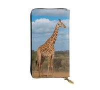XKBFKLKMC Giraffe Under The Tree in Africa Portefeuille long pour femme - Grande capacité en cuir synthétique avec fermeture éclair, porte-cartes et pièces de crédit pour tous les jours, voyages