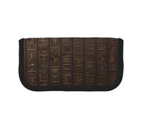 XKBFKLKMC Grande trousse à crayons noire avec imprimé tête de mort florale - Trousse élégante en toile pour le bureau, l'université, l'école, la papeterie pour filles et garçons, Hiéroglyphe égyptien