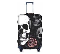 XKBFKLKMC Housse de protection lavable pour valise de 45,7 à 81,3 cm Motif tête de mort florale Noir, 3D, XL, Organiseur de sac
